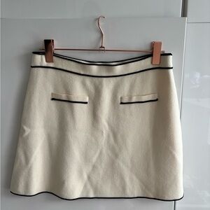 OAK + FORT Cream Mini Skirt with Black Accents